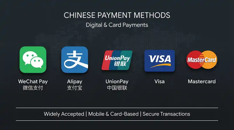 探花支持的支付方式包括微信支付、支付宝、银联、信用卡和借记卡
